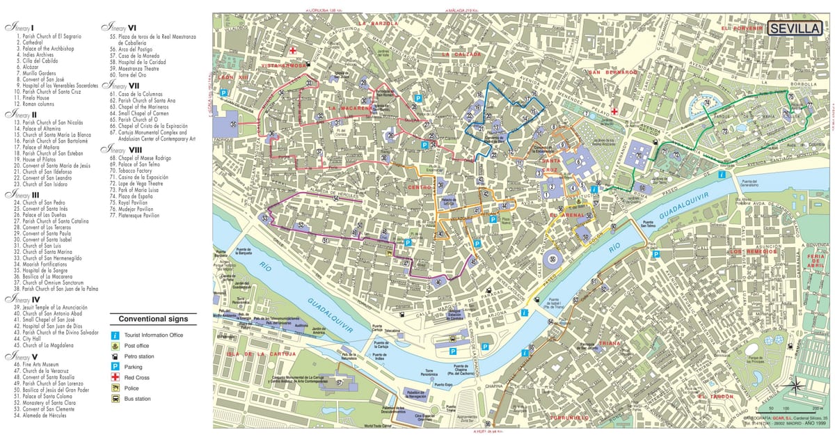 barrio санта круз Seville газрын зураг