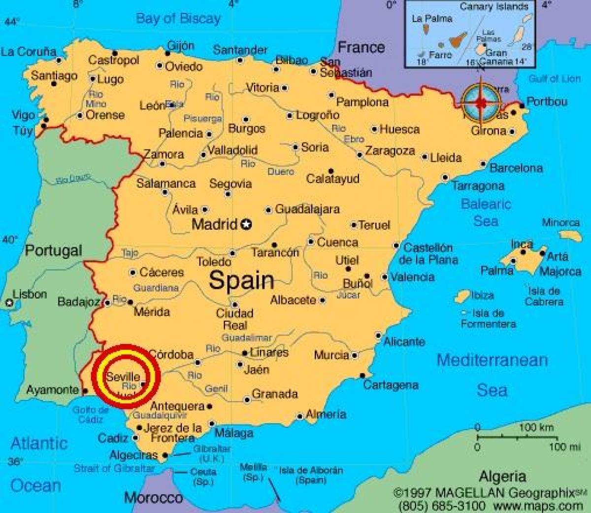 Севилья united states газрын зураг
