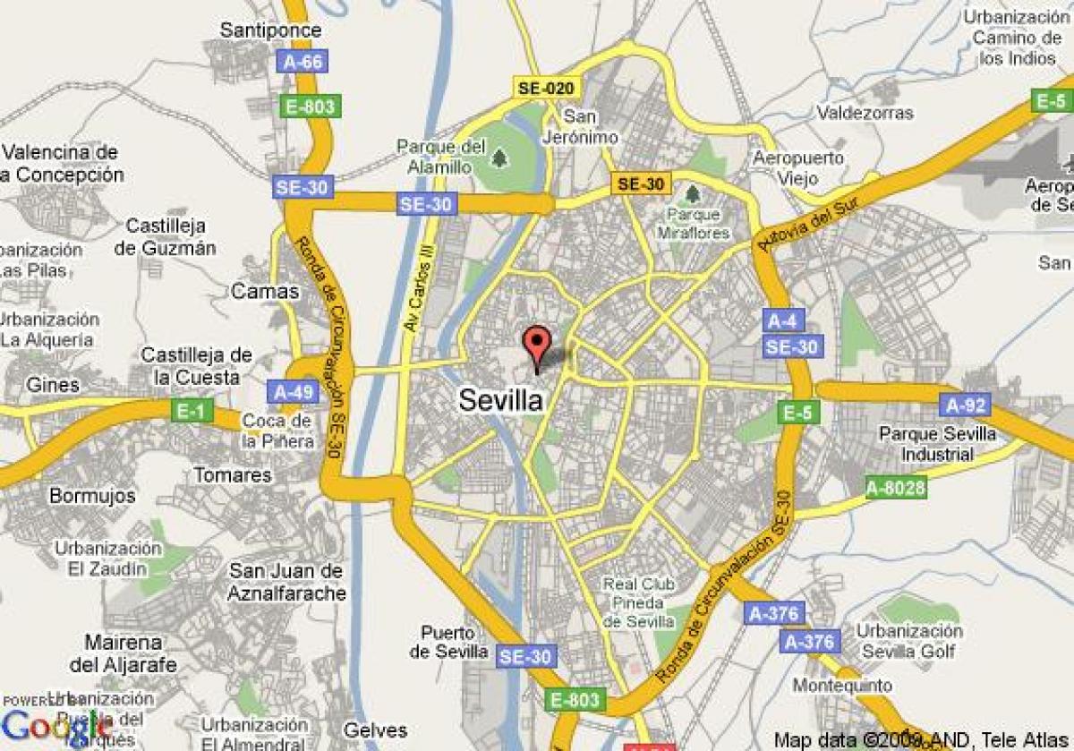 barrio де санта круз Seville газрын зураг